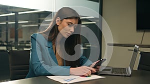 Arabian girl Indian business woman Caucasian businesswoman designer with colours diagram laptop at table reading bad