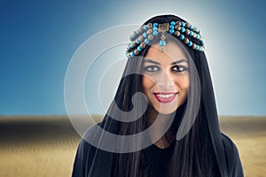 Arabian Girl wearing Traditional Headscarf