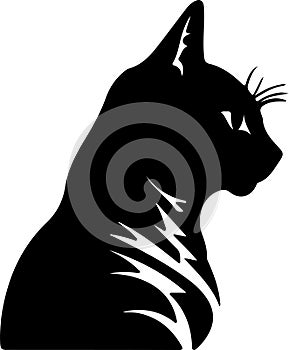 Arabian Mau Cat Black Silhouette Generative Ai