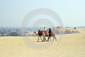 Arabian men in desert