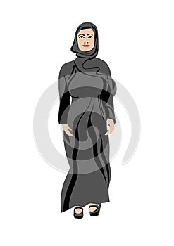 Arabian muslim women in abaya - traditional closes photo