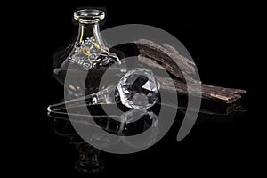 Arabian Oud oil on black background