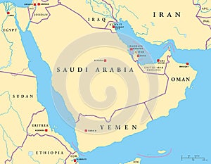 Arabian Peninsula Political Map