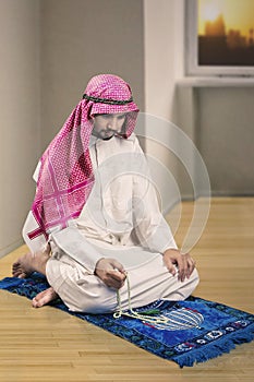 Arabian person doing dhikr photo