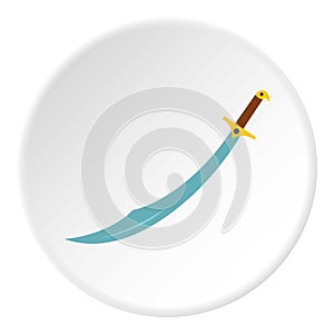 Arabian scimitar sword icon circle