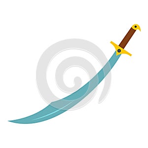 Arabian scimitar sword icon isolated
