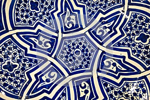 Arabian traditional pottery ornament on a big plate