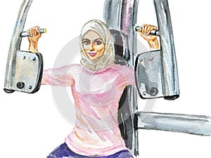 Arabian woman in gym