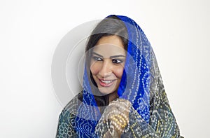 Arabian woman wearing abaya isolated