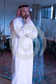 Arabian young businessman standing in the office