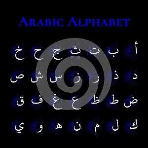 Arabic Alphabet Alif Blue Light Shadow Script Naskh