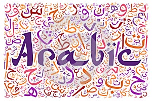 Arabic alphabet texture background