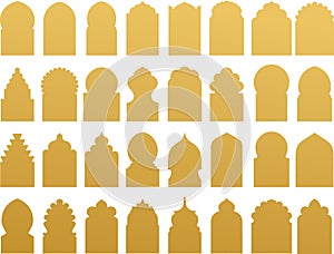 Arabic arches silhouette bundle.