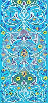 Arabic architectural patterns are colored. Islamic ornament, background, mosaic.