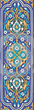 Arabic architectural patterns are colored. Islamic ornament, background, mosaic.