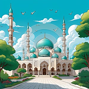 Arabic architecture, religious buildings - mosque and minarets.