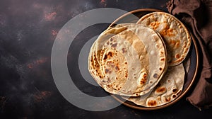 Arabic bread. Flat pita bread. Generative AI