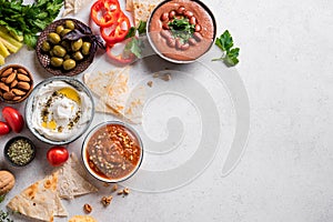 Arabic breakfast or mezze food