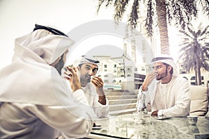 Arabic business men spending together