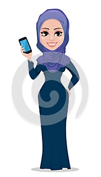 Arabic business woman cartoon character