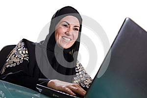 Arabic bussines lady smiling