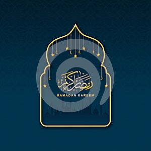 Arabic calligraphy design for Ramadan Kareem, concept islamic decoration background