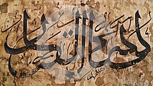 Arabic calligraphy: A stylized script used to write texts in the Arabic language