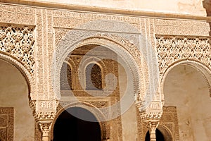 Arabic carvings at Nasrid Palaces in the Alhambra