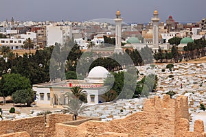 Arabic cemetery and Mausoleum of Habib Burguiba in Monastir.