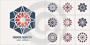 Arabic Circular Geometric Emblems Set