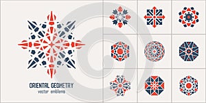 Arabic Circular Geometric Emblems Set