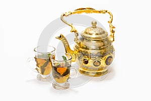 Arabic coffee pot and glasses