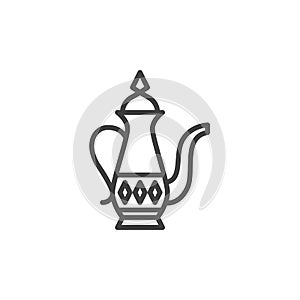 Arabic coffee pot line icon