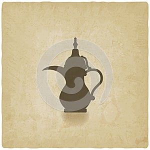 Arabic coffee pot old background