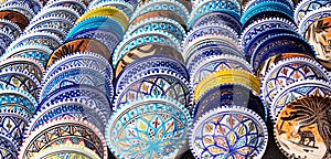 Arabic colorful pottery