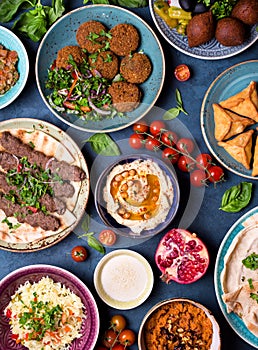 Arabic dishes and meze photo