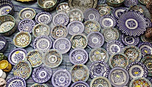 Arabic dishes in a souk