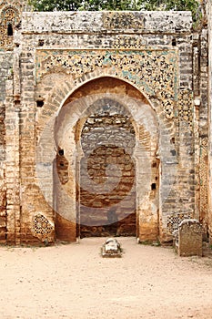Arabic door in Necropolis of Cellah
