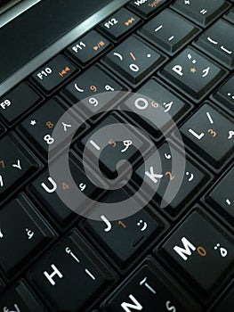 Arabic and English keyboard keys