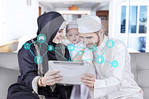 Arabic family use tablet with smart home controller