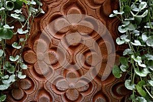 Arabic floral design in clay