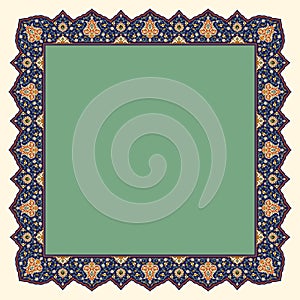 Arabic Floral Frame for your design. Traditional Islamic Design. Elegance Background with Text input area in a center.