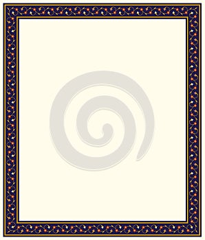 Arabic Floral Frame for your design. Traditional Islamic Design. Elegance Background with Text input area in a center.