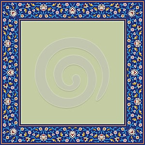 Arabic Floral Frame for your design. Traditional Islamic Design. Elegance Background with Text input area in a center.