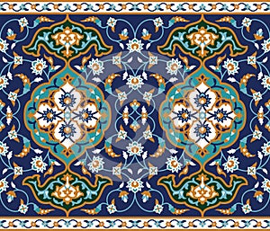 Arabic floral seamless border. Traditional islamic design.