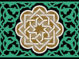 Arabic Floral Seamless Border. Traditional Islamic Design.