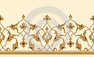 Arabic floral seamless border. Traditional islamic design.