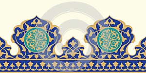 Arabic floral seamless border. Traditional islamic design.