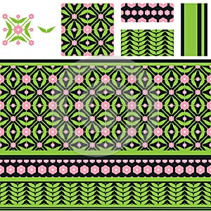 Arabic flower leaf vintage seamless pattern