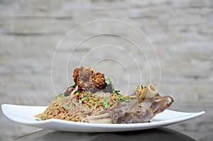 Arabic Food Rice With Lamb photo